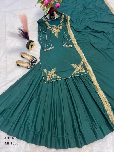 Royal Designer Natural Crepe Silk Lehenga & Dupatta Set